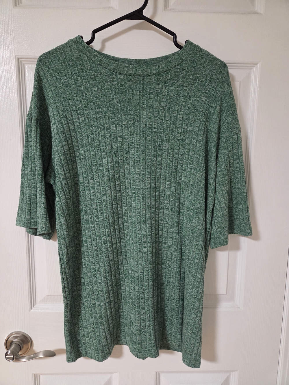 Green Ribbed Short Sleeve Top And Shorts Matching Set